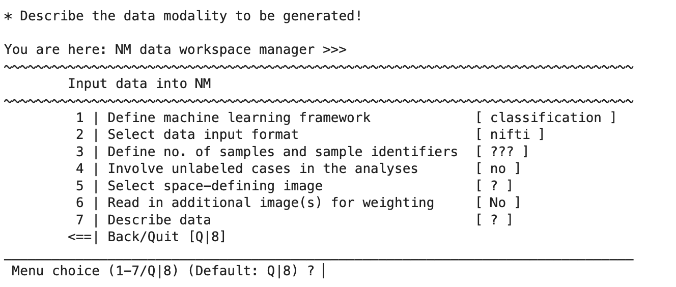 neurominer menu for data entry nifti files