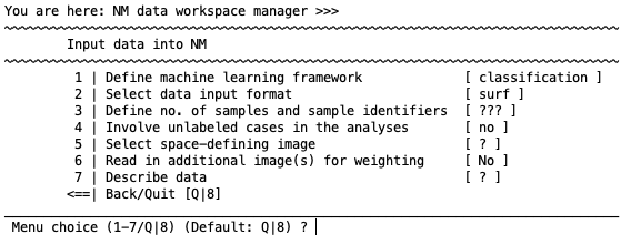 neurominer menu for data entry cortical surface files