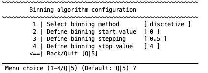 neurominer preprocessing binning menu