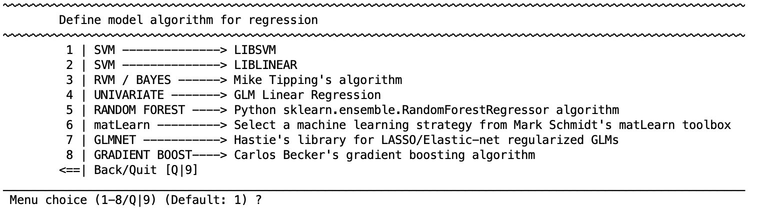 neurominer regression methods